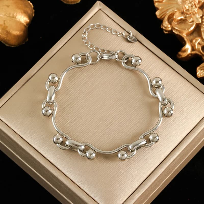 Stainless Steel Silver Color Snake Chain Bracelet
