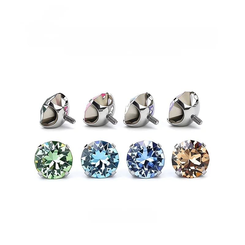 Titanová spirálová helix piercing s kubickou zirkonií, 16G