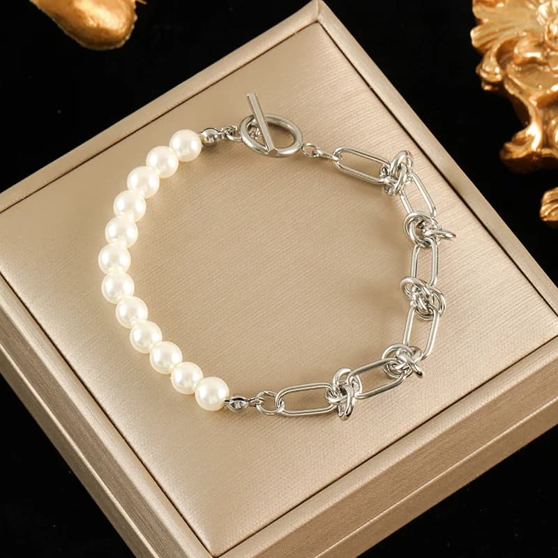 Leštěný široký bangle náramek, zlatý