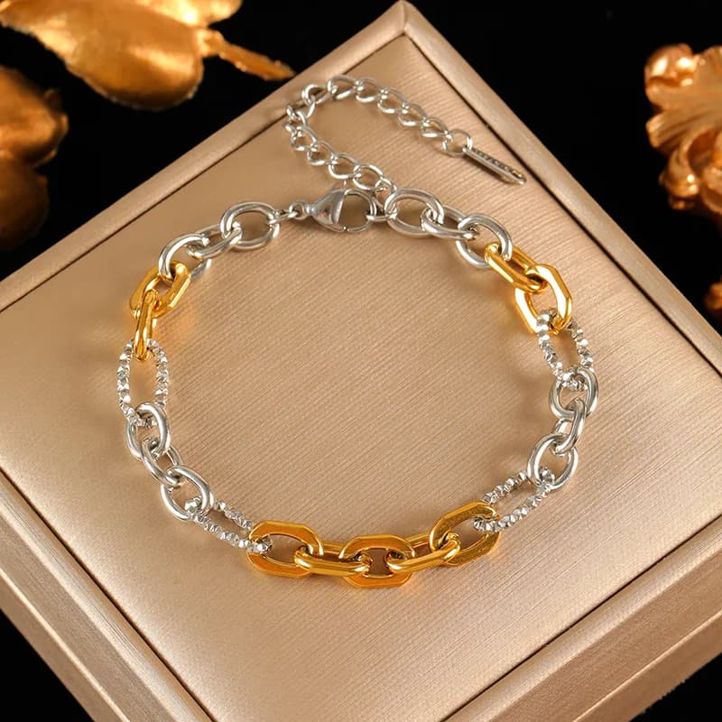 Stainless Steel Silver Color Snake Chain Bracelet