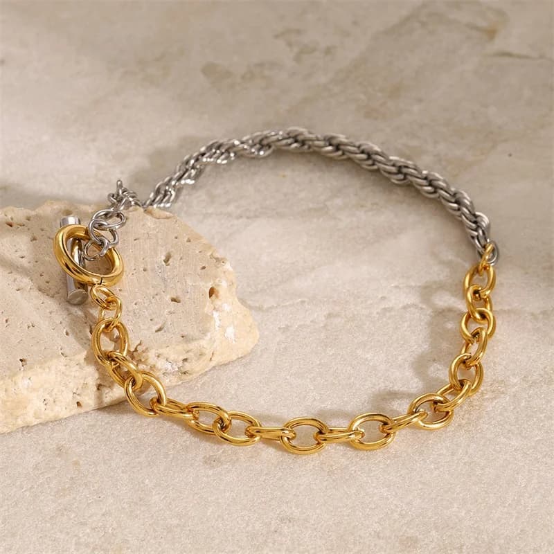 Leštěný široký bangle náramek, zlatý