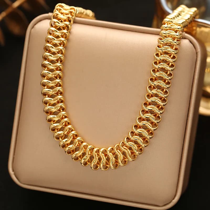 Sada masivního zlatého řetízku (náhrdelník a náramek)