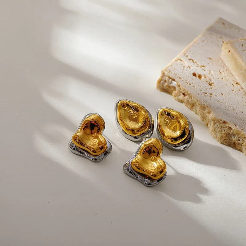 Kreativní náušnice s kolíčkem z nepravidelného tvaru, ocel 316L