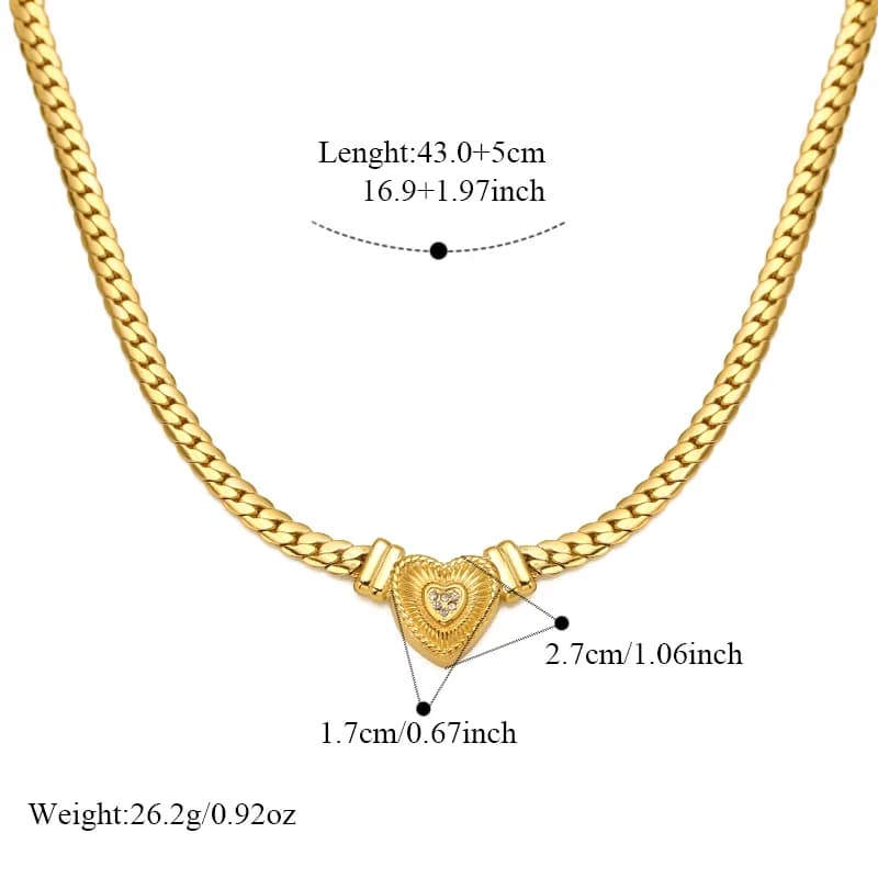 Zlatý choker s srdcem