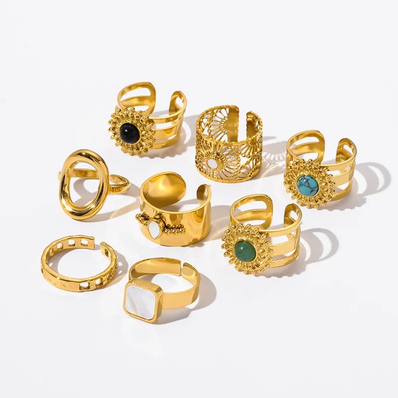 Zlaté vintage prstencové náušnice